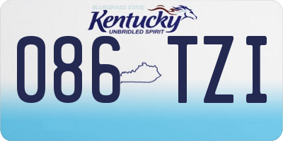 KY license plate 086TZI