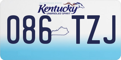 KY license plate 086TZJ