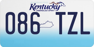 KY license plate 086TZL