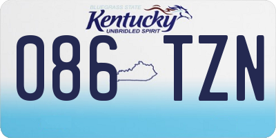 KY license plate 086TZN