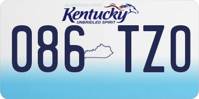 KY license plate 086TZO