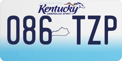 KY license plate 086TZP