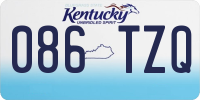 KY license plate 086TZQ