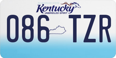 KY license plate 086TZR