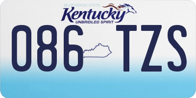 KY license plate 086TZS