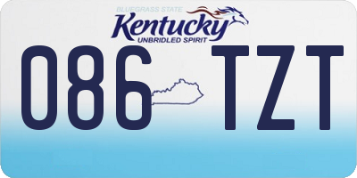 KY license plate 086TZT