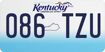 KY license plate 086TZU