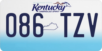 KY license plate 086TZV