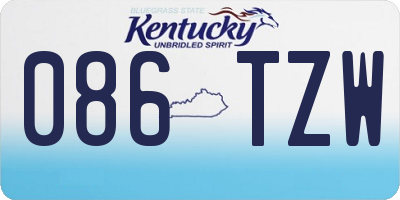 KY license plate 086TZW