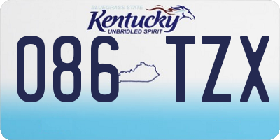 KY license plate 086TZX