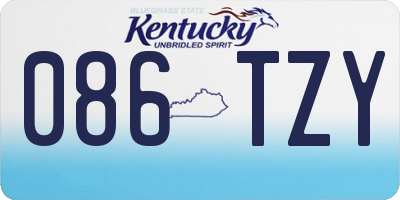 KY license plate 086TZY