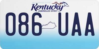 KY license plate 086UAA