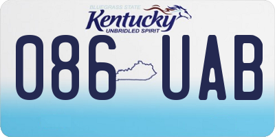 KY license plate 086UAB
