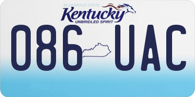 KY license plate 086UAC