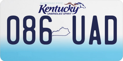 KY license plate 086UAD