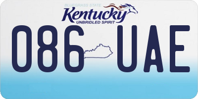 KY license plate 086UAE