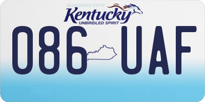 KY license plate 086UAF