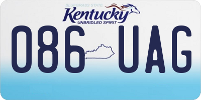 KY license plate 086UAG