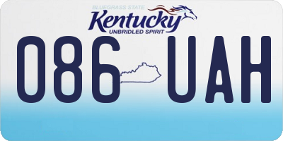 KY license plate 086UAH
