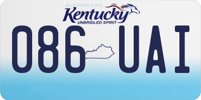 KY license plate 086UAI