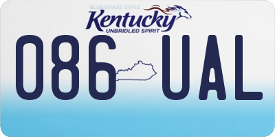 KY license plate 086UAL