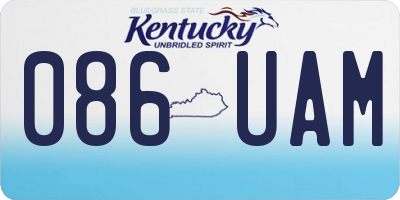 KY license plate 086UAM