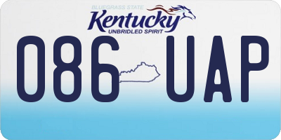 KY license plate 086UAP