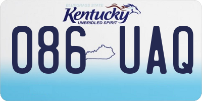 KY license plate 086UAQ