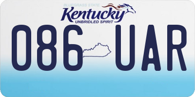 KY license plate 086UAR