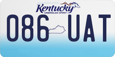 KY license plate 086UAT
