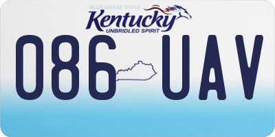 KY license plate 086UAV