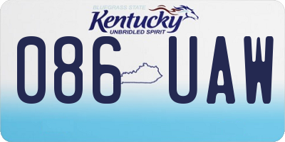 KY license plate 086UAW