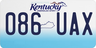 KY license plate 086UAX