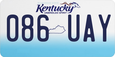 KY license plate 086UAY