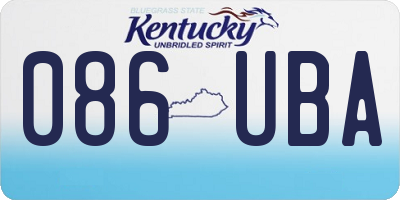 KY license plate 086UBA