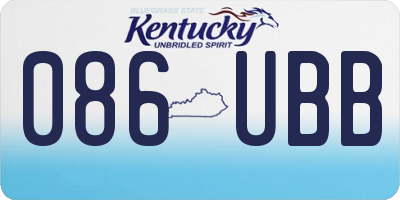 KY license plate 086UBB