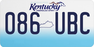 KY license plate 086UBC