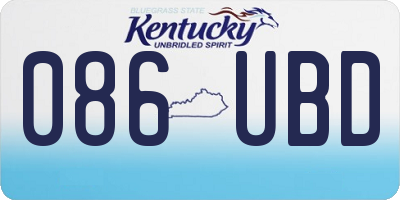 KY license plate 086UBD