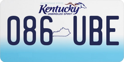 KY license plate 086UBE