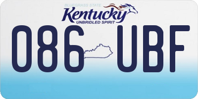 KY license plate 086UBF