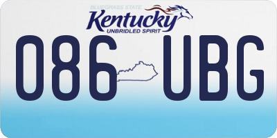 KY license plate 086UBG