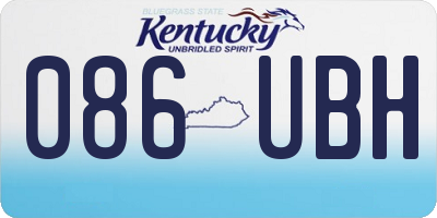 KY license plate 086UBH