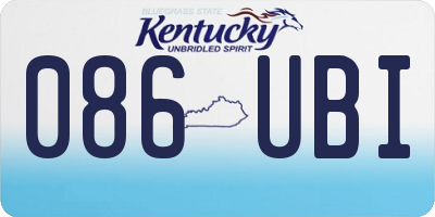 KY license plate 086UBI