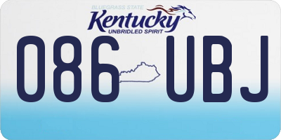 KY license plate 086UBJ