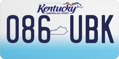 KY license plate 086UBK