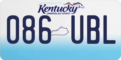 KY license plate 086UBL