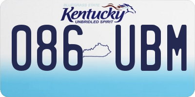KY license plate 086UBM