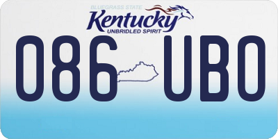 KY license plate 086UBO