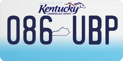 KY license plate 086UBP