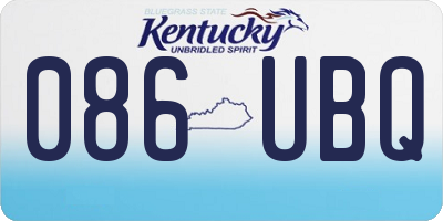 KY license plate 086UBQ